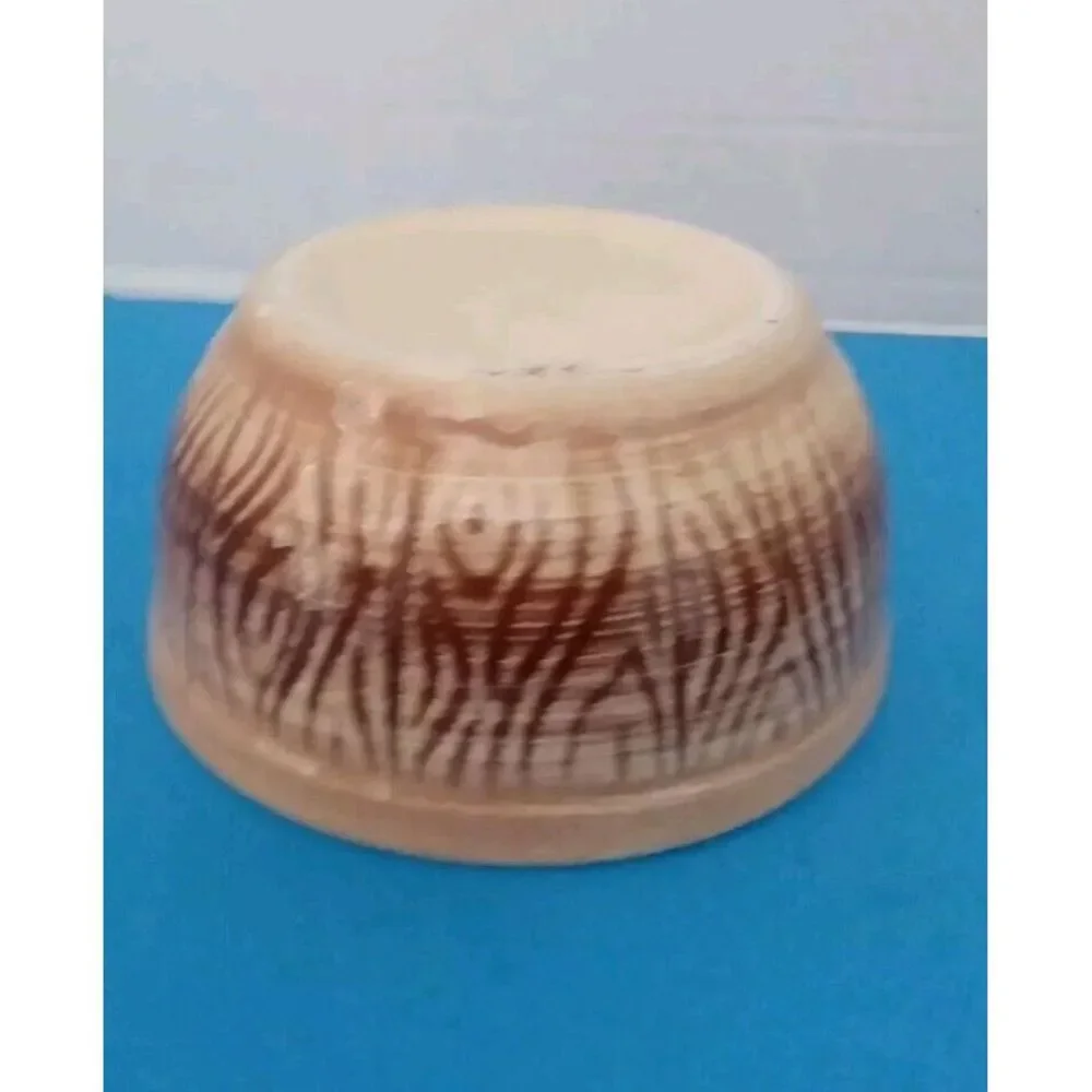 Vintage Ceramic Bowl Brown Abstract Design Kitchen Decor‎ Serving Bowl